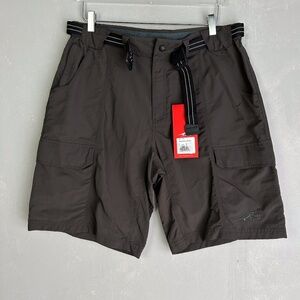 First Ascent trekwear men's size L Delta shorts cargo charcoal belted hiking NWT